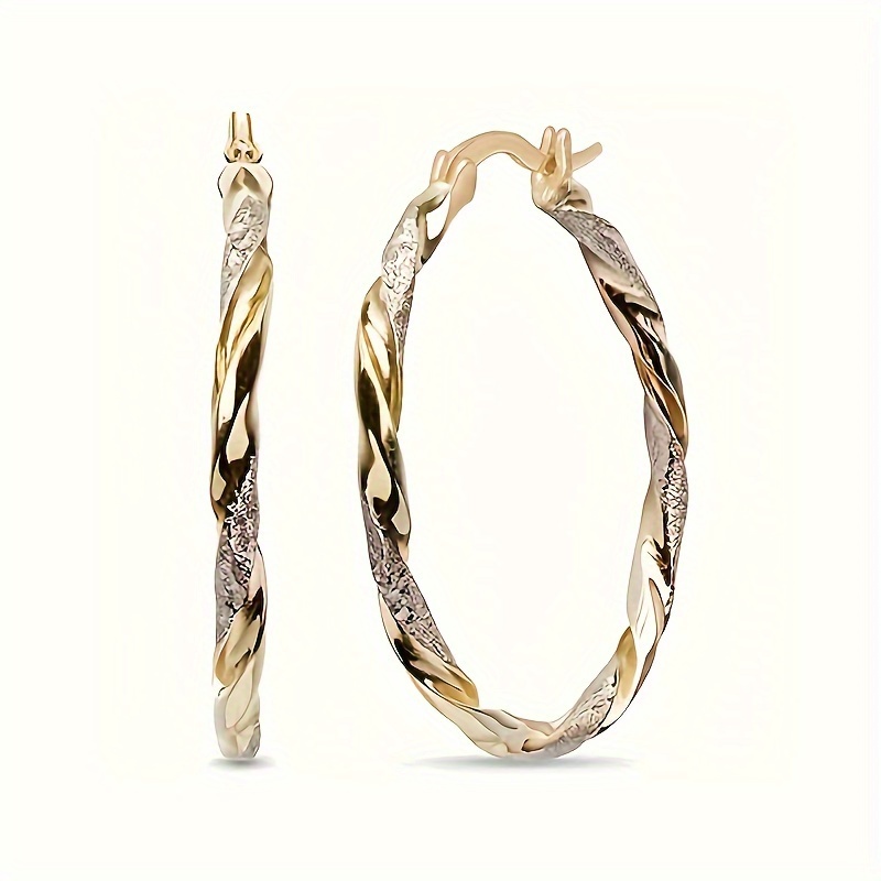 Copper Nickel Twist Hoop Earrings for Women